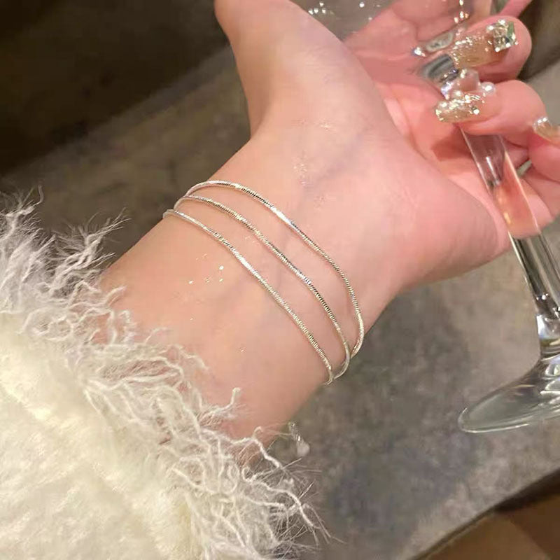 Triple Layer Silver Bracelet