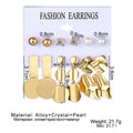 6 Pairs Gold Earring Set — Studs & Statement