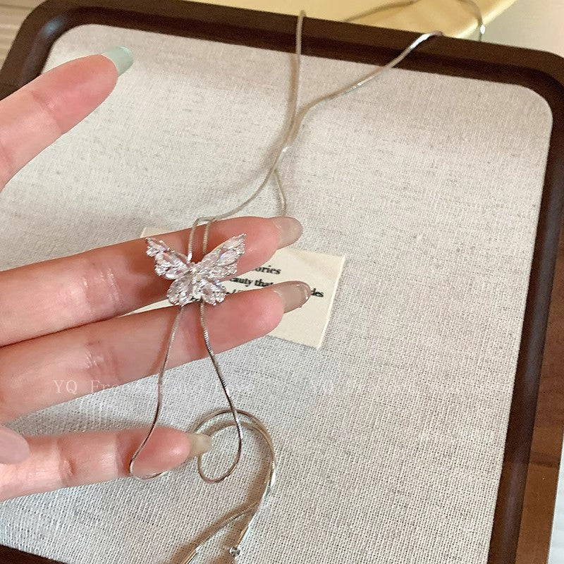 Adjustable Sparkling Butterfly Necklace