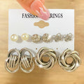 6 Pairs Silver Earring Set