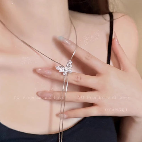 Adjustable Sparkling Butterfly Necklace