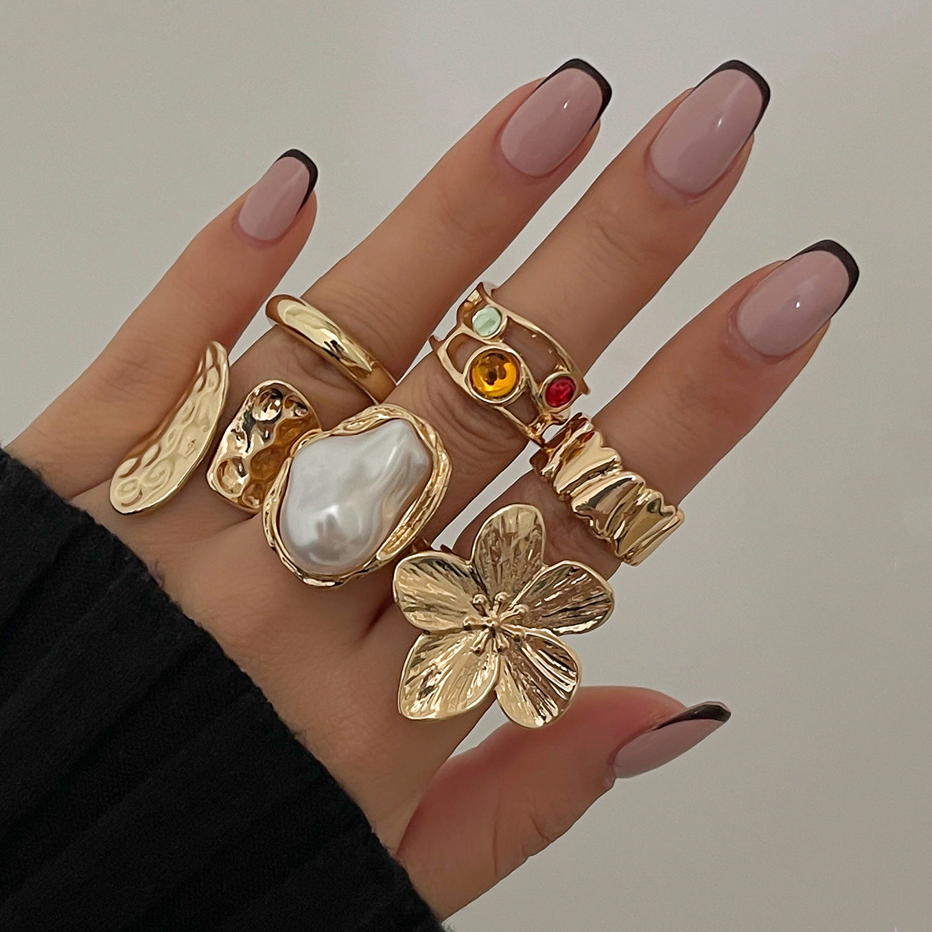 Statement Ring Set – 6 Pieces