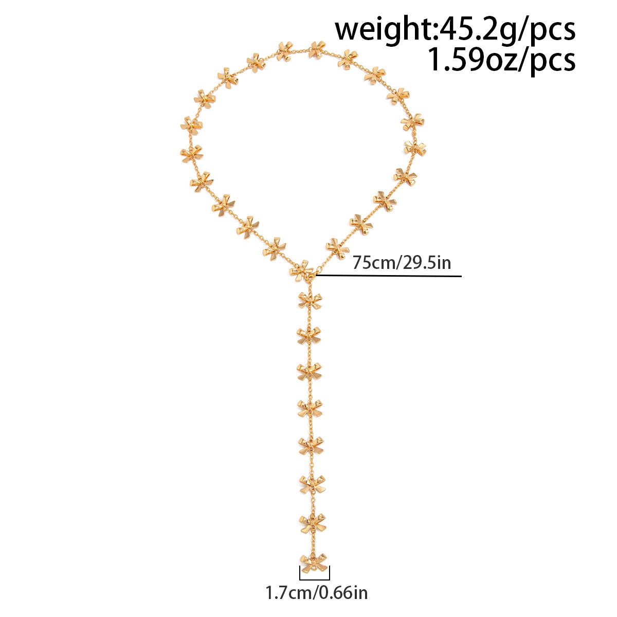 Floral Drop Necklace – Gold Tone