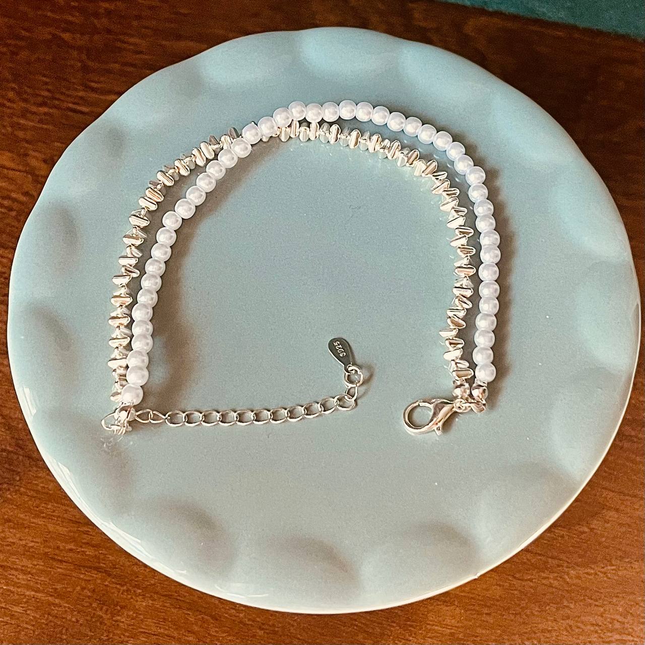 Silver & Pearl Accent Bracelet