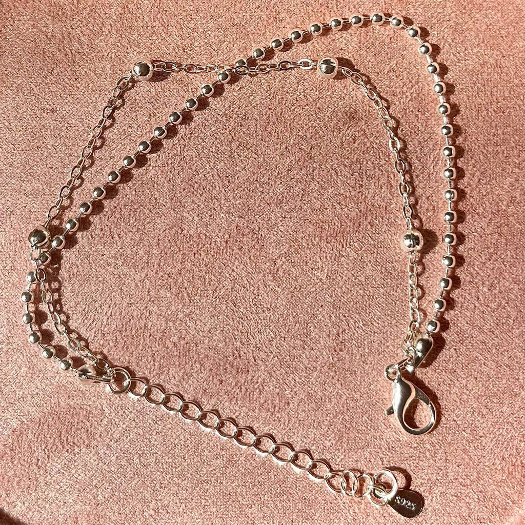 Double Layer Silver Bead Bracelet