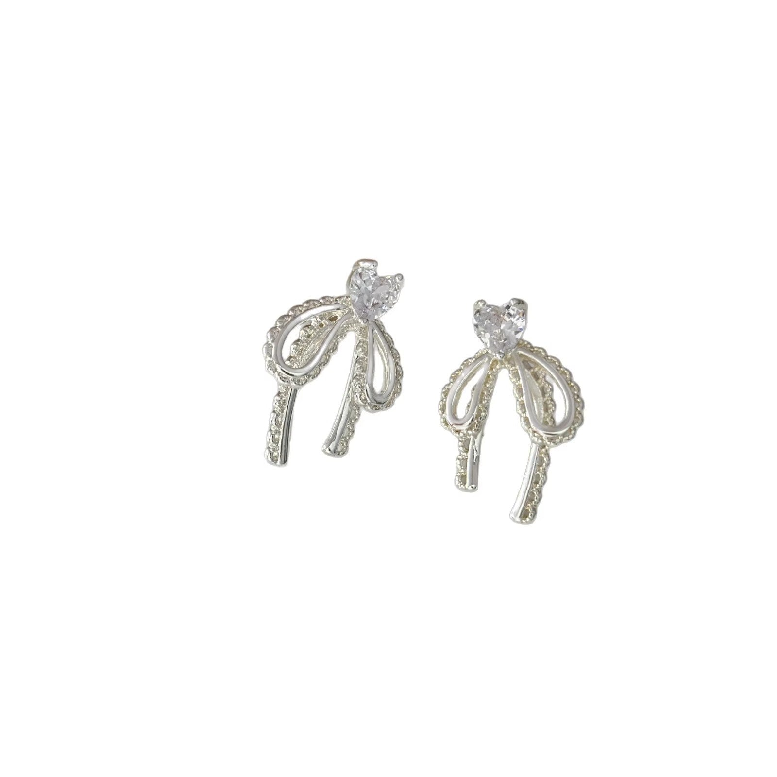 Sparkling Bow Earrings (Studs or Clips)