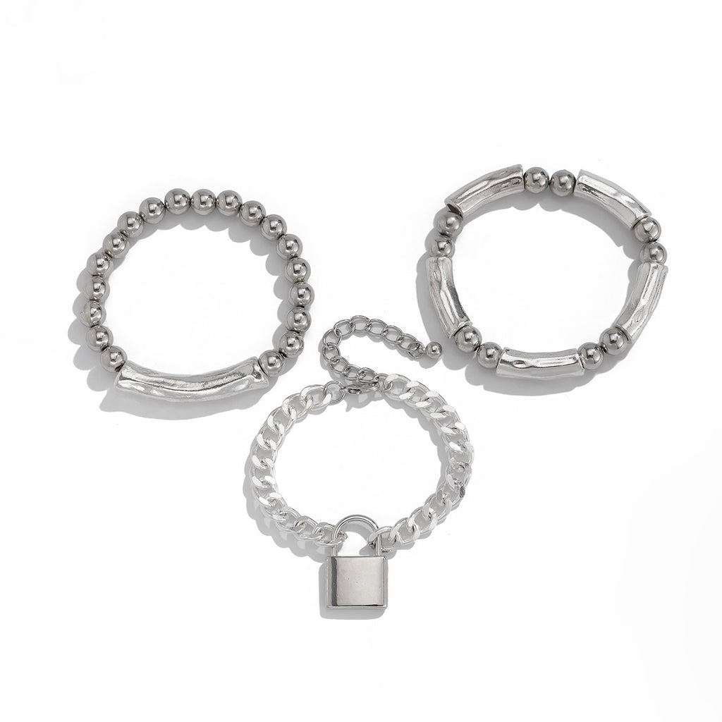 Silver Bracelet Set – 3 Pieces
