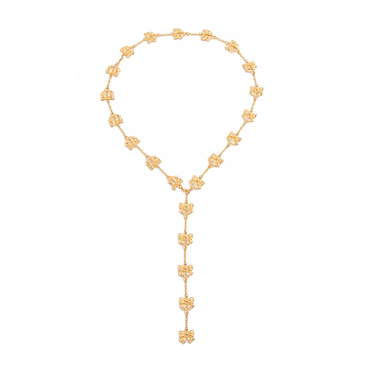 Floral Drop Necklace – Gold Tone