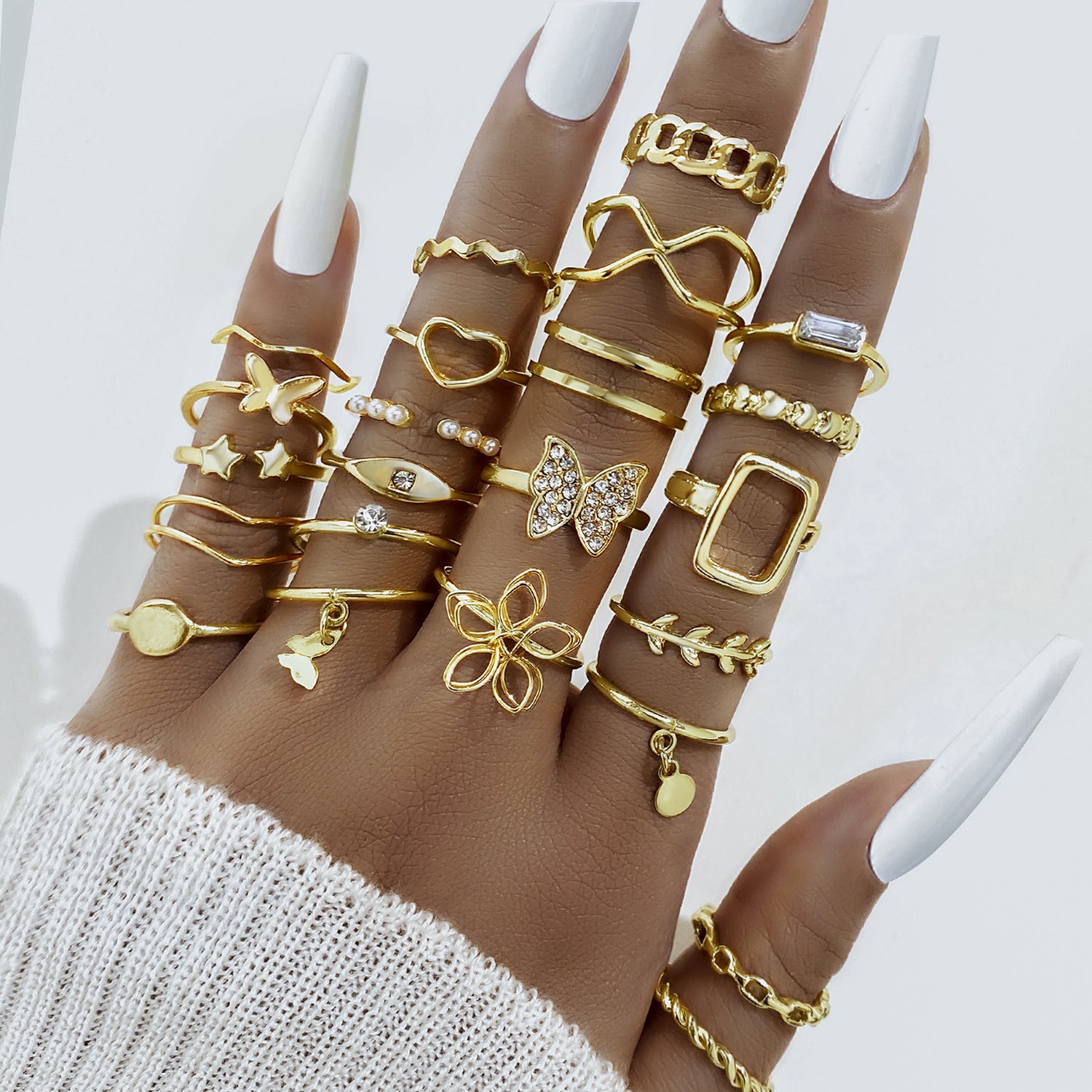 Gold Ring Collection – 23 Pieces