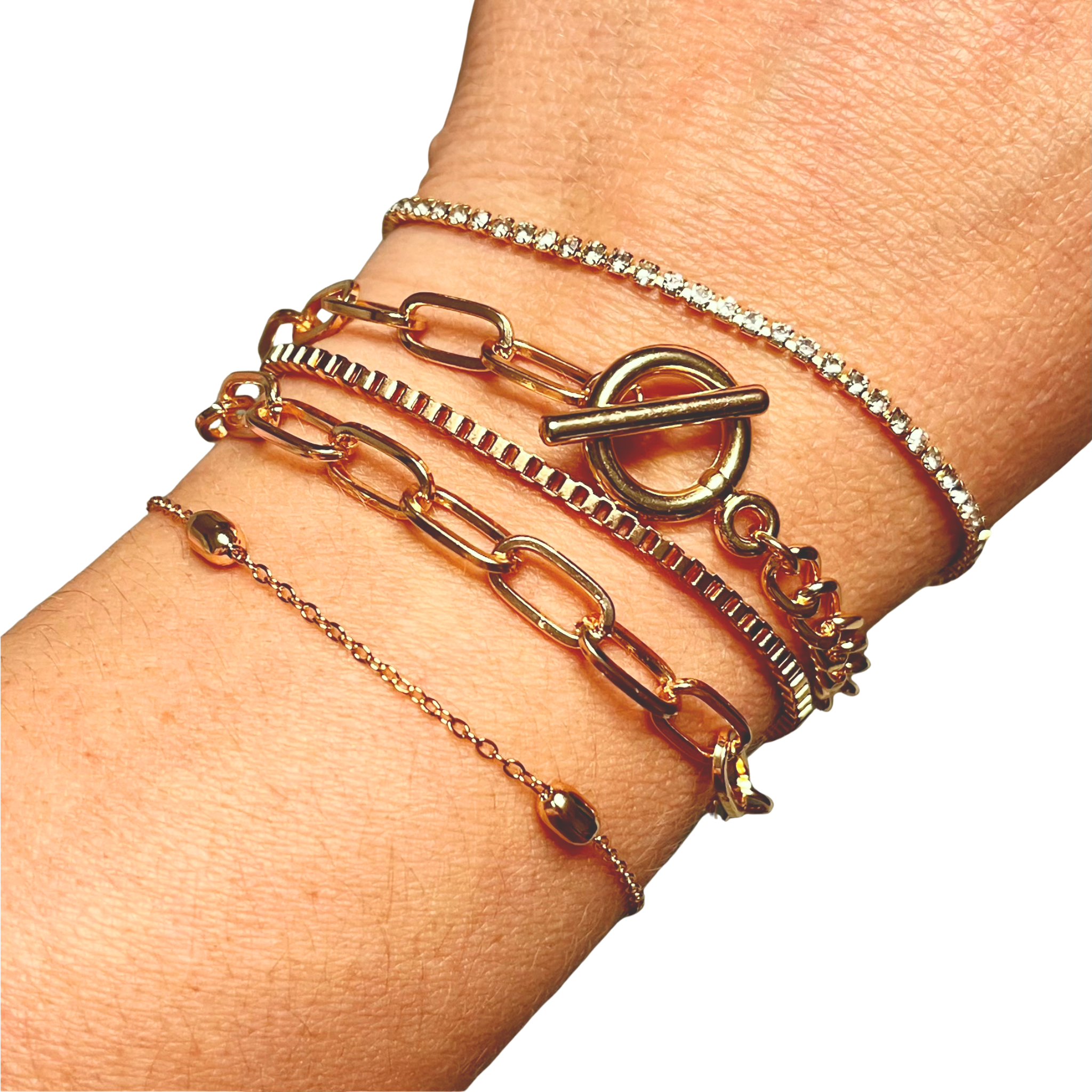 Gold Bracelet Set – 5 Pieces