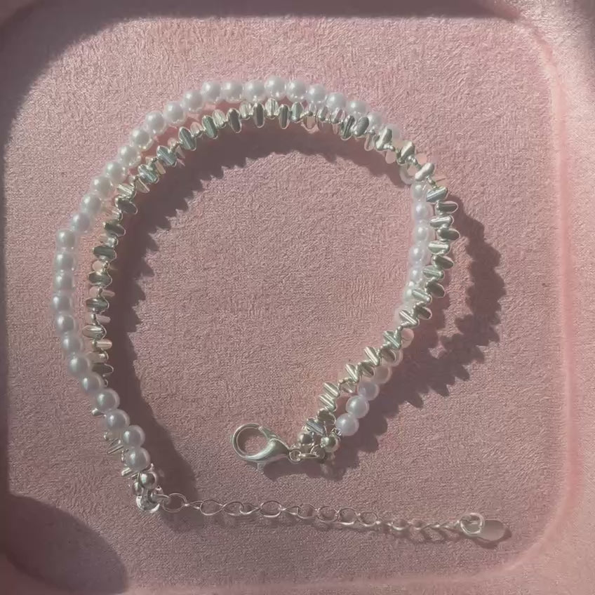 Silver & Pearl Accent Bracelet